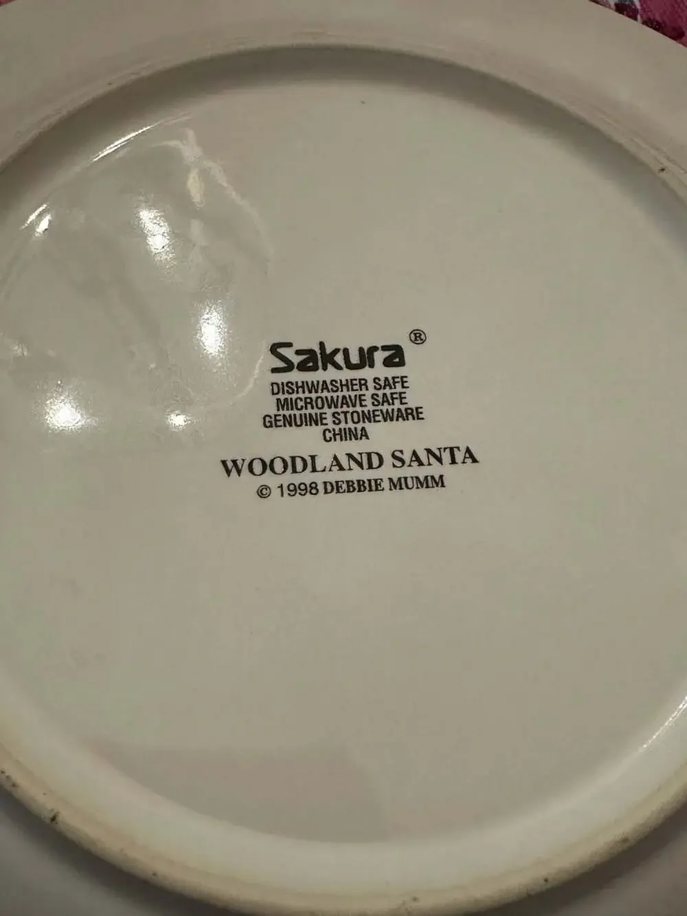 Debbie Mumm Woodland Santa Sakura Stoneware Salad Dessert Plate 8.5 Inch